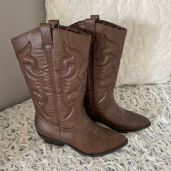 Womens SODA Mid-calf Western Boots - Picture 1 of 9
